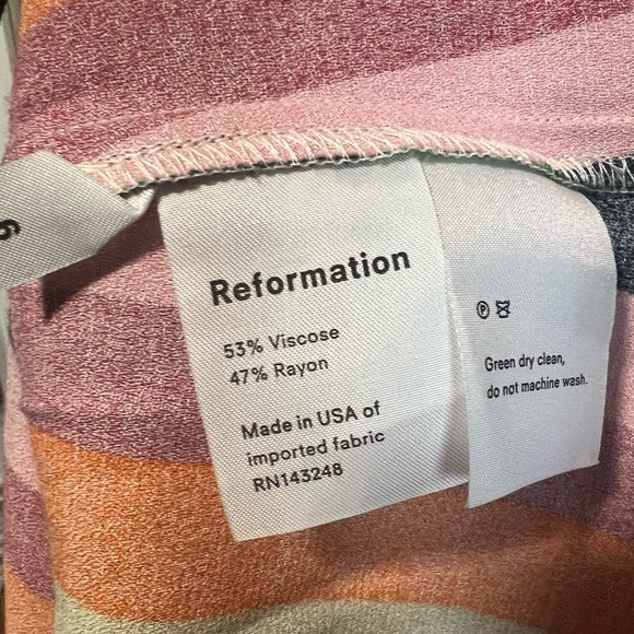 Reformation Jaxon Sunburst Colorful Striped
Open Back Midi Slip Dress - Picture 6 of 8